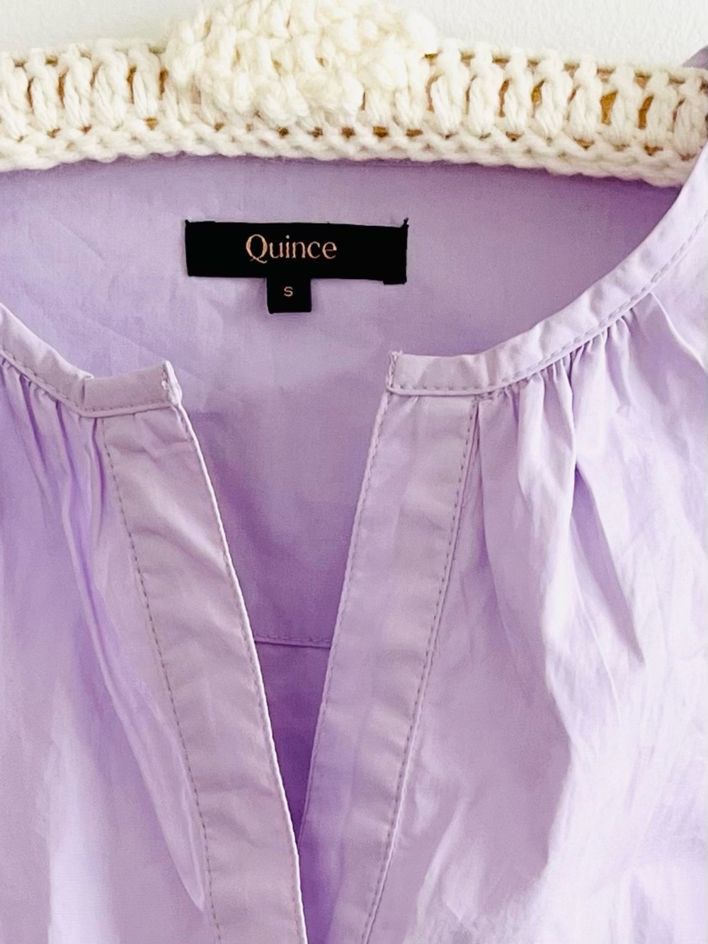 [Quince] Pastel Lilac 100% Poplin Cotton Tiered Maxi Dress with Pockets - Picture 4 of 10
